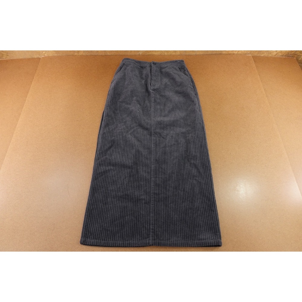 ASOS Design Womens Size 4 Dark Blue Corduroy High Rise Thigh Slit Maxi Skirt New